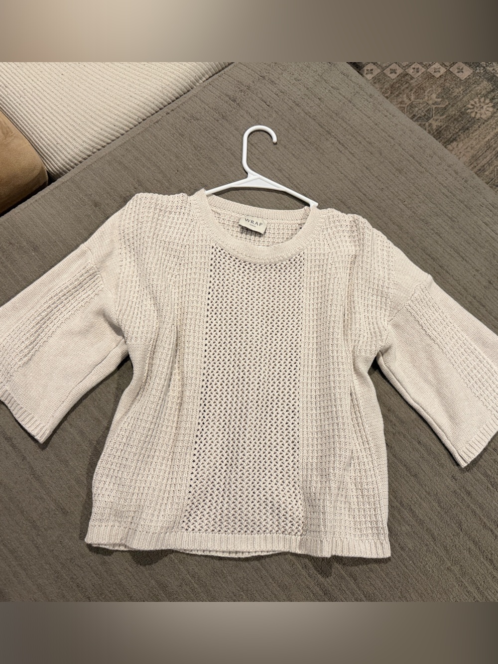 Light Beige Knit Sweater Top